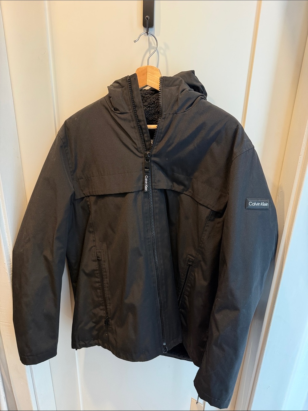 Calvin Klein Kids Black Hooded Rain Jacket